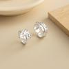 Niche Design Pearl Hollow Heart Rings Set Ins Metal Sliver Color Tapping Pleated Irregular Heart Ring Fashion Jewelry