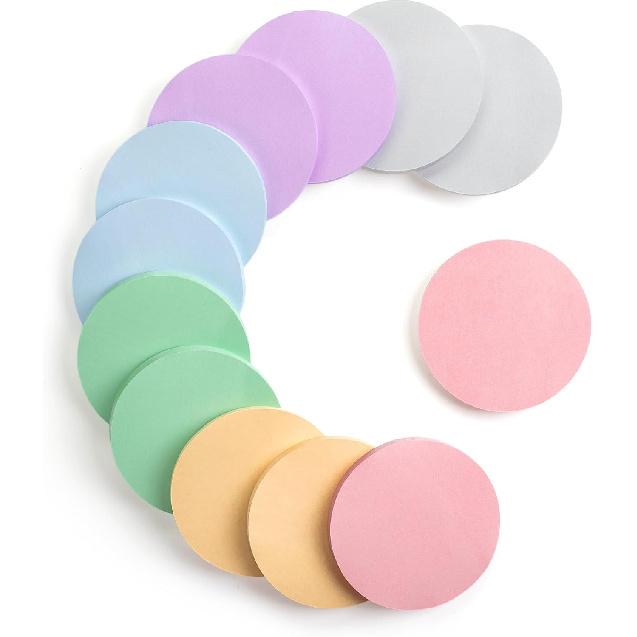 Mr. Pen- Round Sticky Notes, 12 Pads, 720 Sheets, Vintage Color, 2.8  x 2.8  Colorful Sticky Notes Bulk Morandi