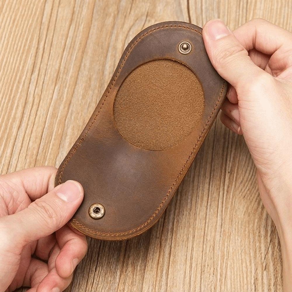 Simple Style Genuine Leather Small Wallet Handmade Ultra Light Change Purse Hasp Mini Coin Purse Men And Women
