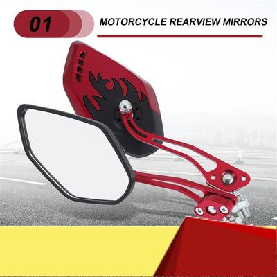2 Stück Schraubendurchmesser 10 mm / 8 mm Seitenspiegel für Motorrad Roller 360 Grad Drehung Motorrad Rückspiegel - M53K