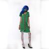 Halloween Costume Green Horror Bloodstained Female Nurse Uniform, Zombie Nurse Doctor Stage Performance Party Costume
