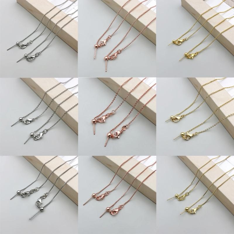 5pcs Adjustable Needle Clasp Beading Necklace Flat O Chain Fashionable Women's Jewelry Making Craft Accessory