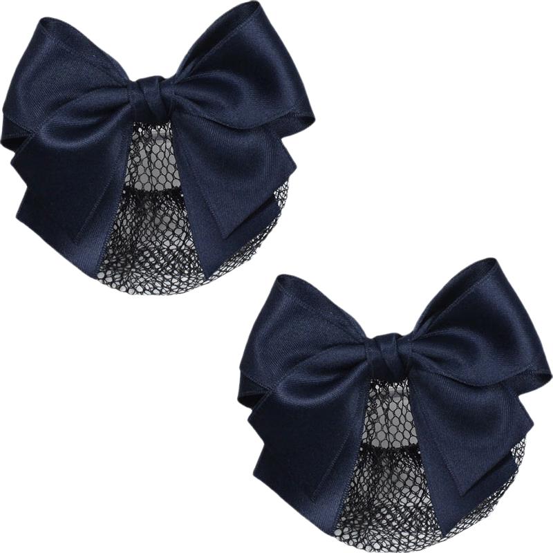 Elegant Bow Hair Clip with Hairnet for Women
