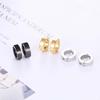 Men Street Round Geometric Circle Stainless Steel Ear Clip Ear Cuff Jewelry Hoop Earrings
