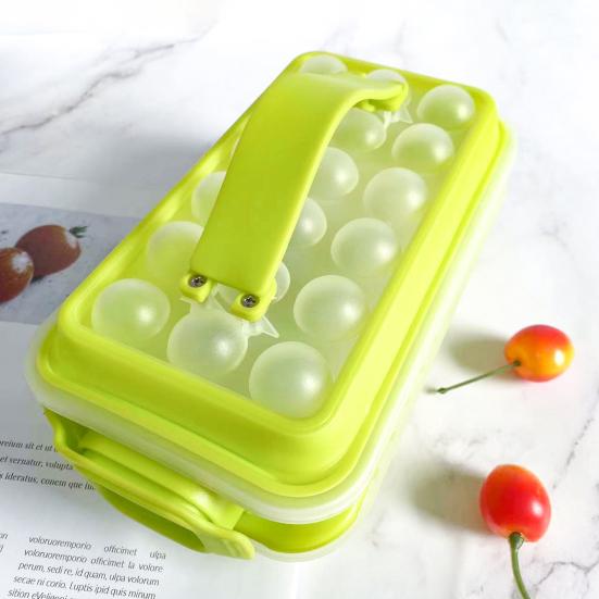 Eiswürfelform mit Deckel Lebensmittelechtes Silikon Eiswürfelbereiter BPA-frei Einfaches Entformen Ein-Klick-Entnahme Eiswürfelschale für Gefrierschrank