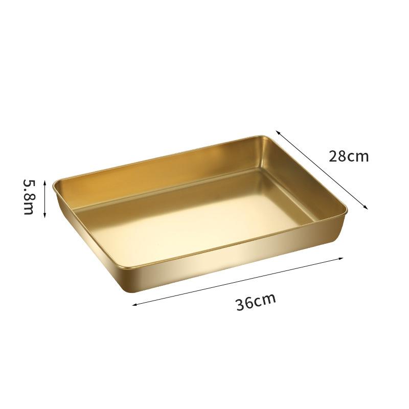 Thicken Deepen Stainless Steel Baking Tray Nonstick Bakeware Cake Bread Pans Food Fruits Storage Trays Plates Kitchen Utensils