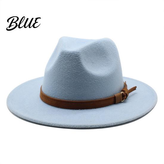 Chapeau Décontracté pour un Usage Quotidien Chapeau Fedora en Feutre de Laine Panama Unisexe avec Bande en Simili Cuir Headgear Laineux Durable Trilby à Large Bord Vintage pour Femmes