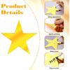 24 Pcs Gold Paper Stars Decoration, 5.9 Inch Golden Star Decor Double Sided Star Cutouts Glitter Printed Stars for Bulletin Poster Boards Wall Board