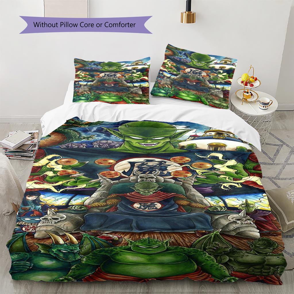 Set cu cuvertură și fețe de pernă cu model de desene animate Decorare casă Cadou de ziua de naștere (1 * husă de pilotă + 2 * fețe de pernă, fără miez)