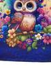 Pastel Green Women's Tee - Floral Crown Owl & Colorful Flowers Graphic, Cute Whimsical Print Design for Casual Daily Wear