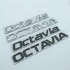 1 Stück 3D Metall Octavia Hohe Qualität Silber/Schwarz Auto Buchstaben Emblem Hinten Kofferraum Aufkleber Abzeichen Aufkleber Aufkleber Styling Für