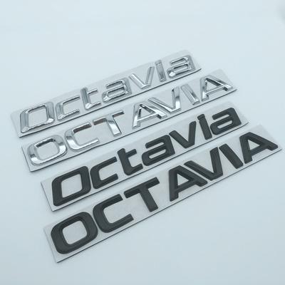 1 Stück 3D Metall Octavia Hohe Qualität Silber/Schwarz Auto Buchstaben Emblem Hinten Kofferraum Aufkleber Abzeichen Aufkleber Aufkleber Styling Für