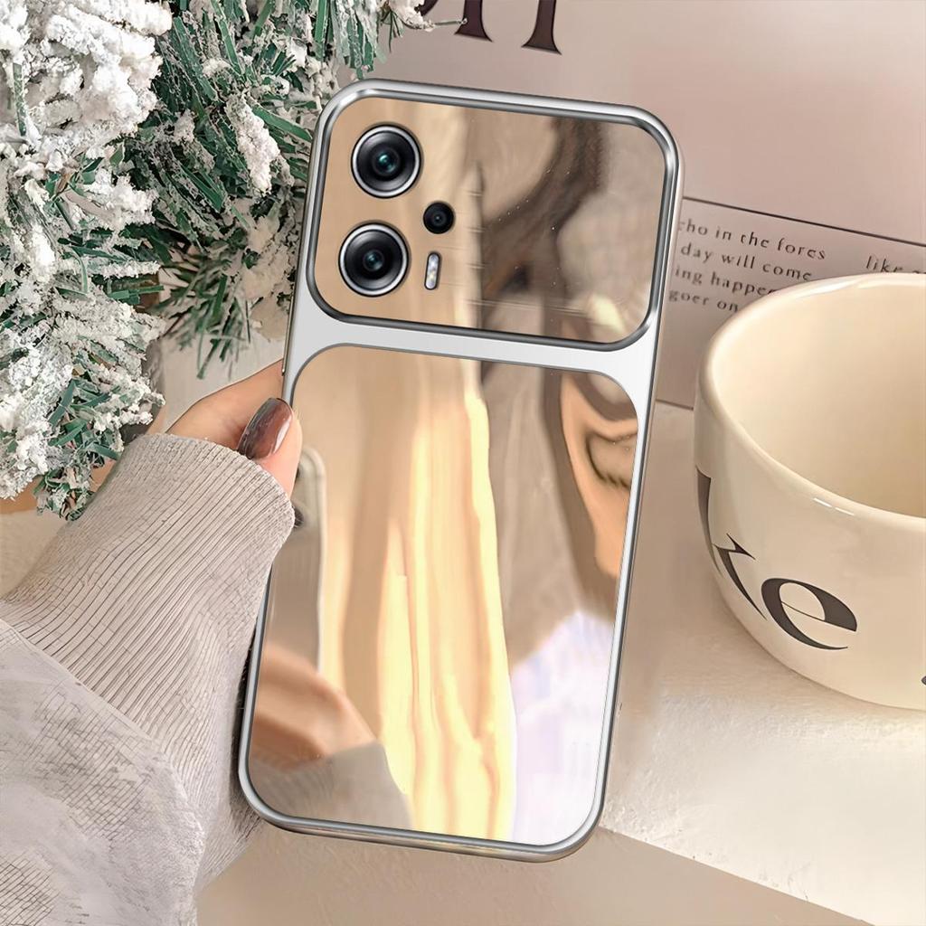 Case for Xiaomi POCO X4 GT Trending Big Window Cover Mirror Phone Casing