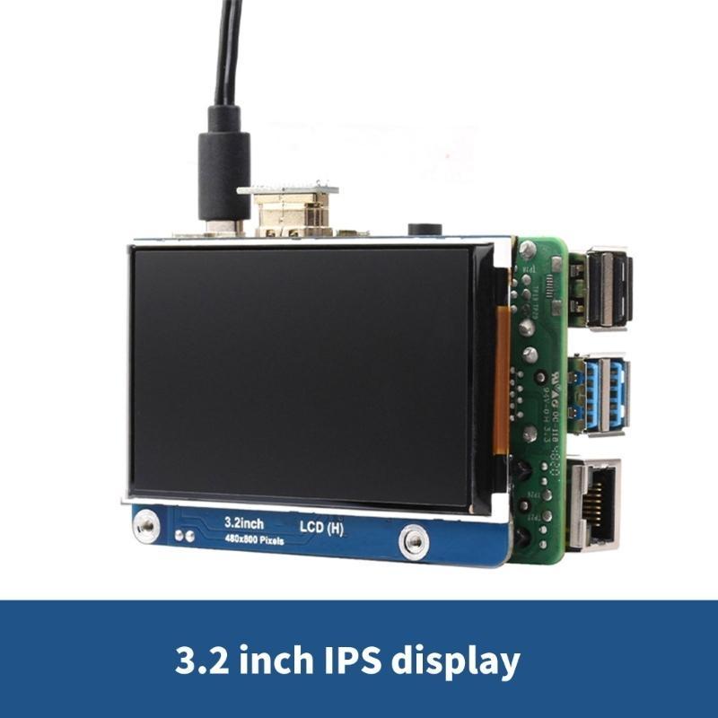 Adjustable Brightness 3.2inch IPS LCD Display, 480x800Pixel, Adjustable Brightness for PC Wide Viewing Angle, Touchless