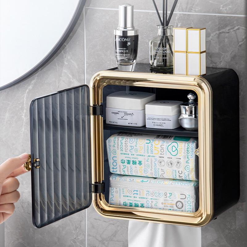 Tissue Box Storage Rack Paper Roll Paper Box Wall Waterproof Tissue Rack Toilet Roll Holder Tissue Holder Bathroom Accessory