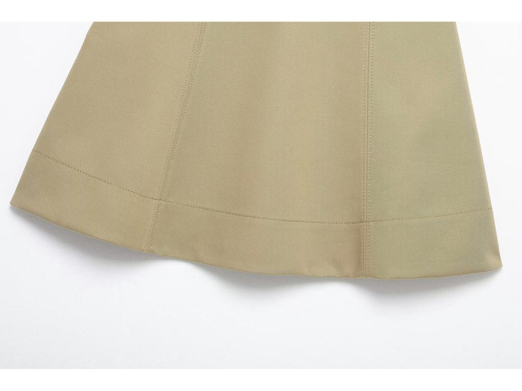 2025 Spring Women's European & American Style Mid-Waist A-Line Skirt