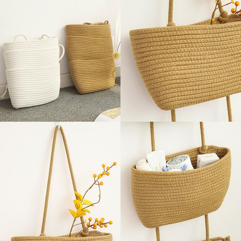 Wall-mounted hanging basket storage hanging basket decorative wall storage basket three-layer household home hanging