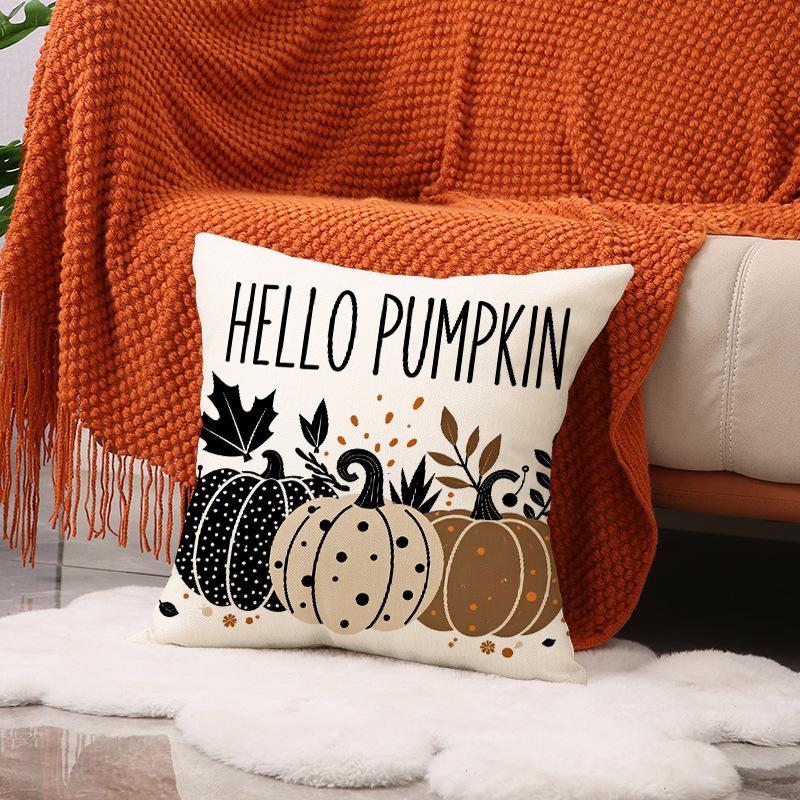 Thanksgiving New Cushion Cover Living Room Harvest Decoration Pumpkin Print Cushion Autumn Set Cushion Cover