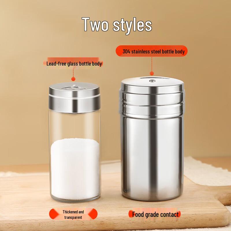 Glass Spice Jar & Seasoning Shaker Set (2-Pack)