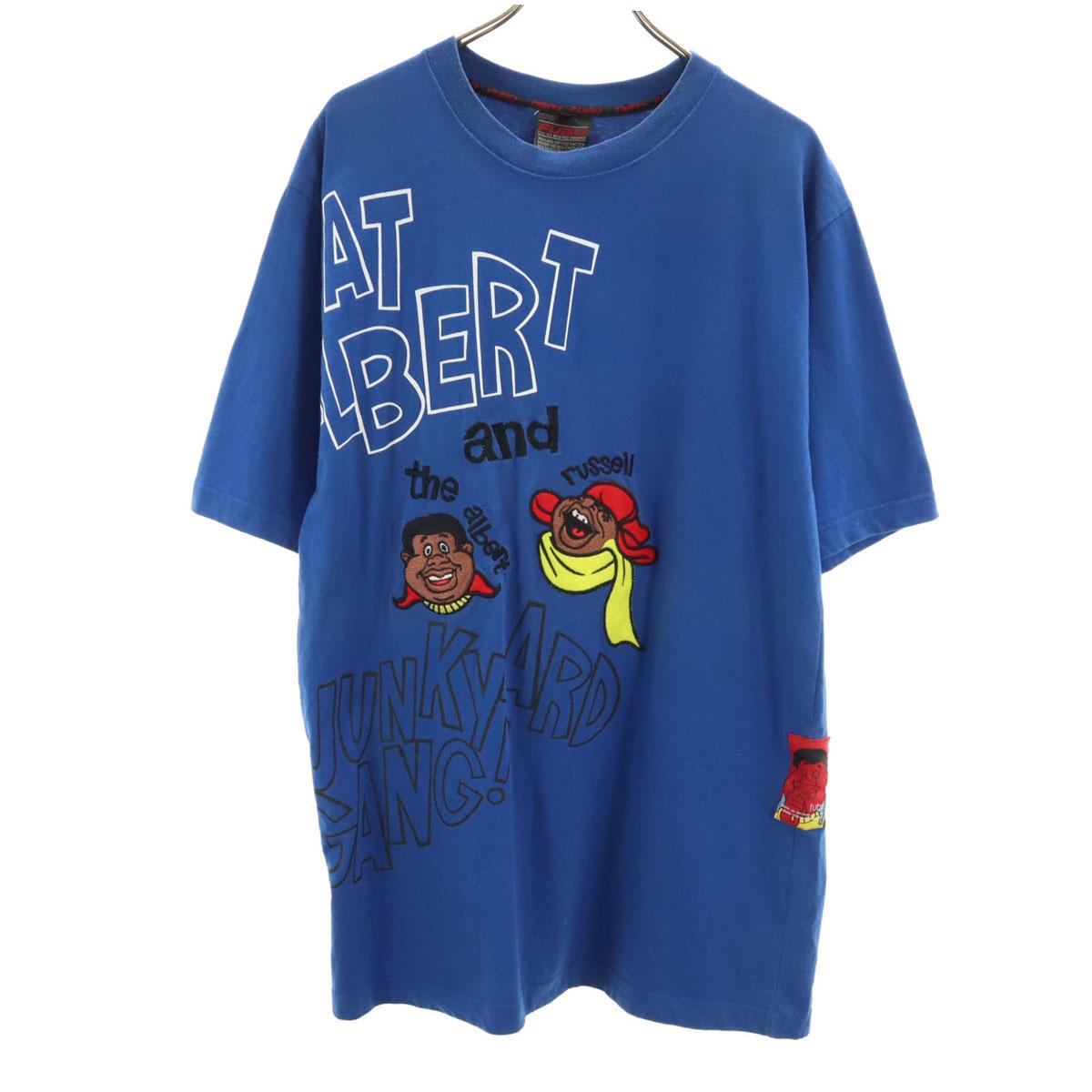 

FUBU RUSSELL ALBERT вышивка Футболка с коротким рукавом XL синяя Мужская Б/У