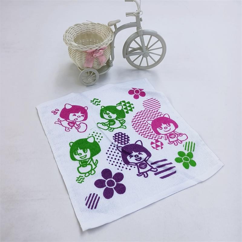 Pure Cotton Children s Square Towel Lightweight Qui-Drng Face Wa Handkerchief Absorbent Sweat Wipe Hand Towel