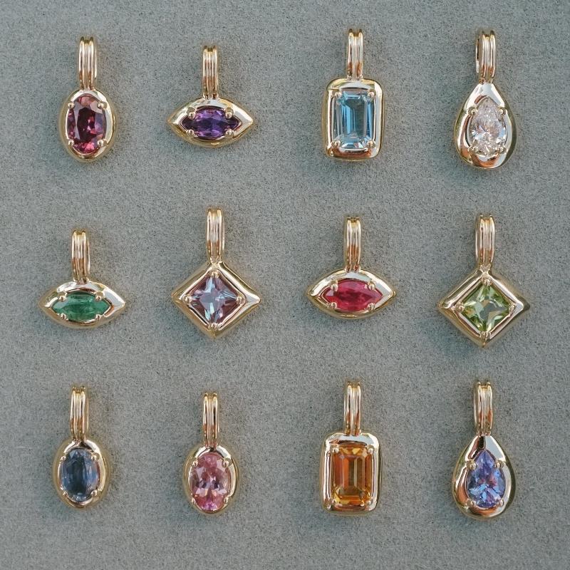 Women's Colorful Zircon Pendant Necklace Minimalist Geometric Design Bead Chain Suitable for Office Casual Wear Gifts