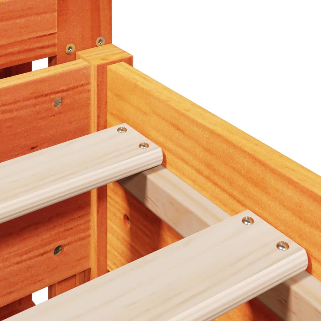 Solid Wood Bed without Mattress Wax Brown 120 x 200 cm Pine Wood
