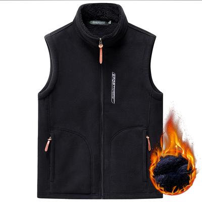 Winter Fleece Vest Jacket for Men's Loose and Plush, Thickened Sleeveless Fleece Top