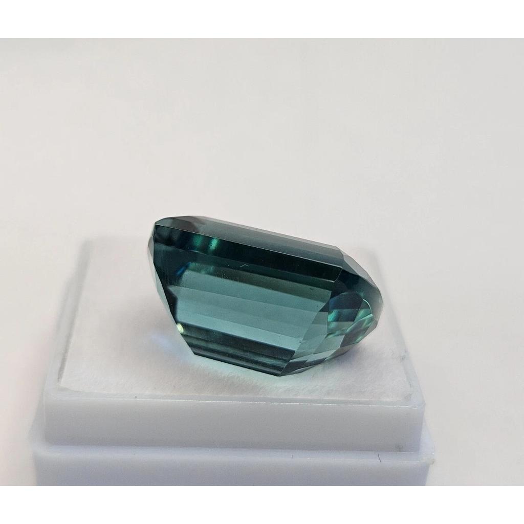 Tourmaline Teal Blue Natural 16-17 Ct Cushion Cut Fabulous Certified Gemstone