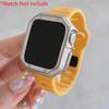 TPU Plating Case+Silicone Strap For Apple Watch Ultra 2 1 49mm Series 10 46 42mm 9 8 7 6 5 4 3 2 1 Hollow Out Protective Accesso
