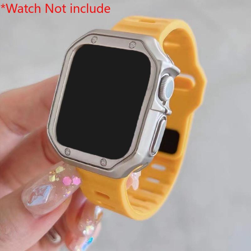 TPU Plating Case+Silicone Strap For Apple Watch Ultra 2 1 49mm Series 10 46 42mm 9 8 7 6 5 4 3 2 1 Hollow Out Protective Accesso