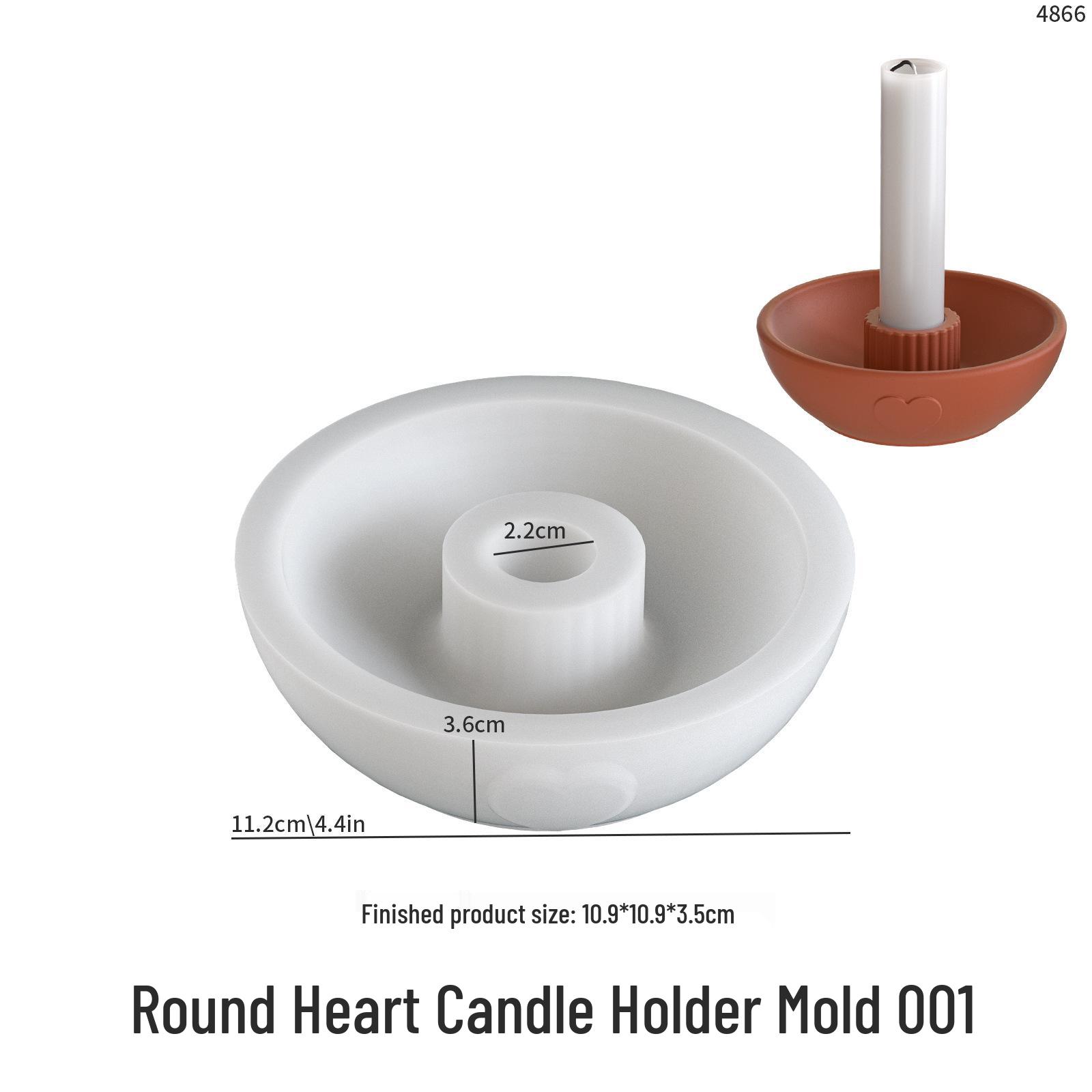 

Poppy Heart Round Silicone Mold for DIY Candle Holder and Scented Gypsum Storage Bowl