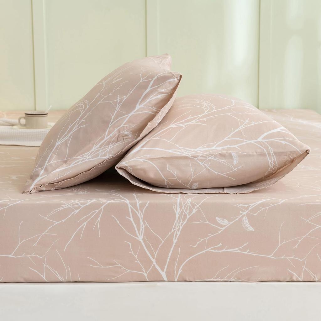 Plant Geometric Shape Pattern Bed Hat Three-Piece Digital Printing Bedding Set Adult Children