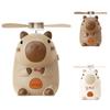 Plastic Capybara Anime Figure USB Rechargeable Student Electric Fan Cartoon Handheld Fan  Travel