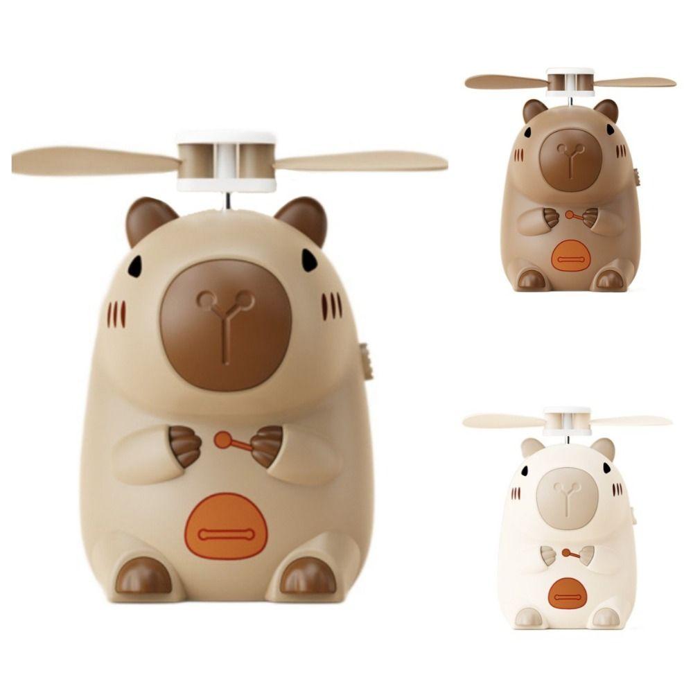 Plastic Capybara Anime Figure USB Rechargeable Student Electric Fan Cartoon Handheld Fan  Travel