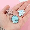 Q version of marine life metal badge seahorse shark jellyfish starfish bag brooch