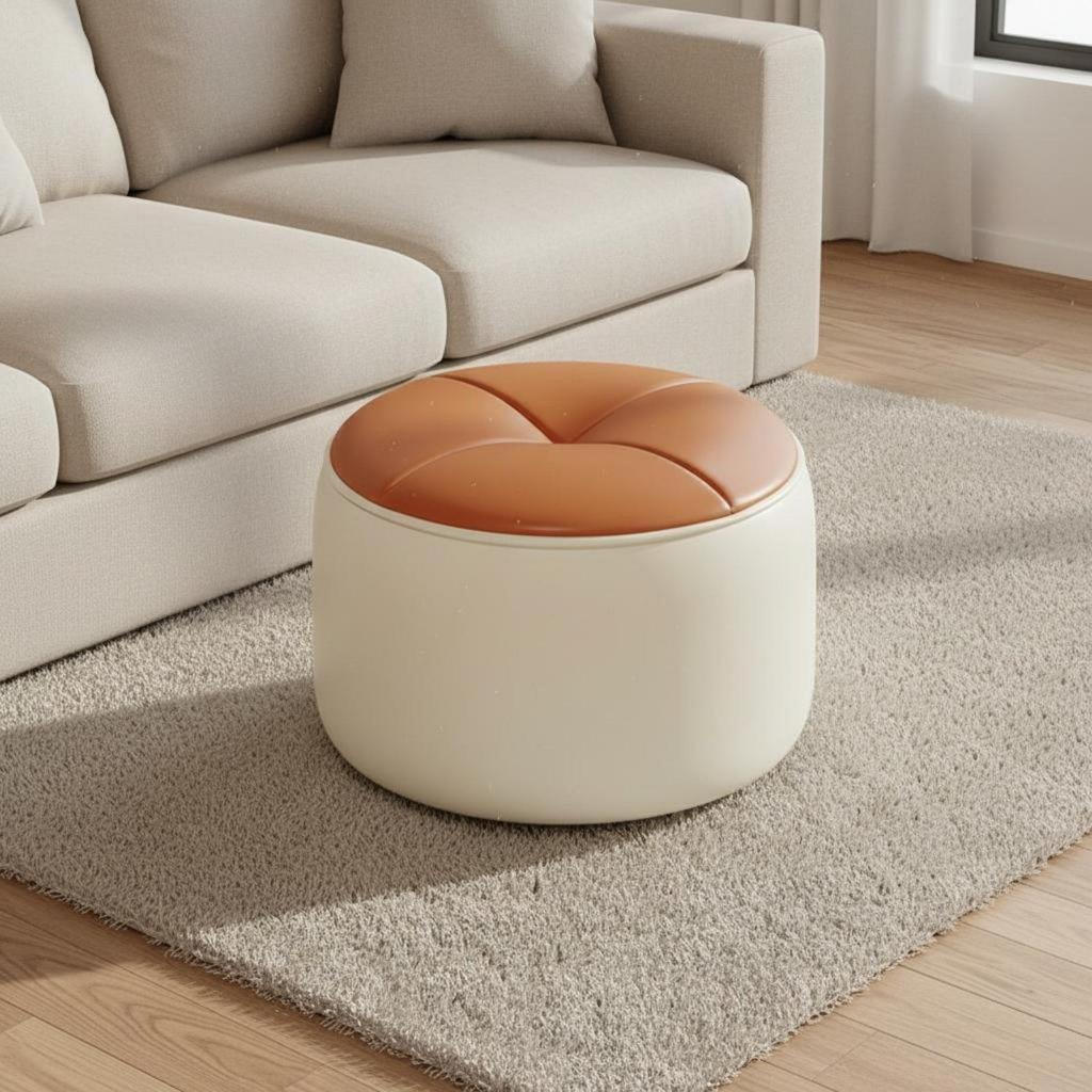 Sgabello Rotondo Imbottito Design Leggero e Raffinato
