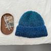 Design Color Rendering Gradual Change Knitted Pullover Hat Autumn and Winter Warm and Cold Big Head Circumference Wool Hat