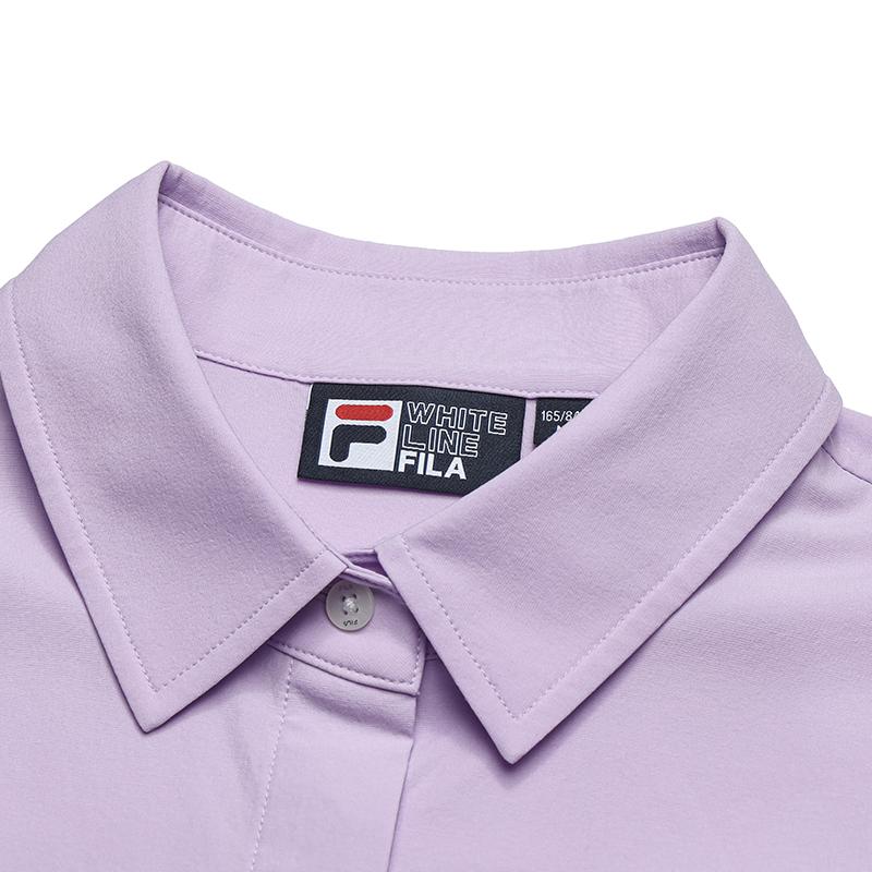 Fila White Series Loose Fit Logo Design Polo Shirt Women Shirts Orchid-Purple F11W523408F-VT