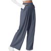 Fashion Loose Plus Size Women Pants New Casual Pleated Elegant Office Long Pants Ladies Woman Solid Color High-waisted Wide-leg Pants Loose Trousers