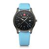 WENGER CITY GMT Watch Men's Black Stainless Steel Case Silicone Strap Quartz 50m Water Resistant 01.1442.103