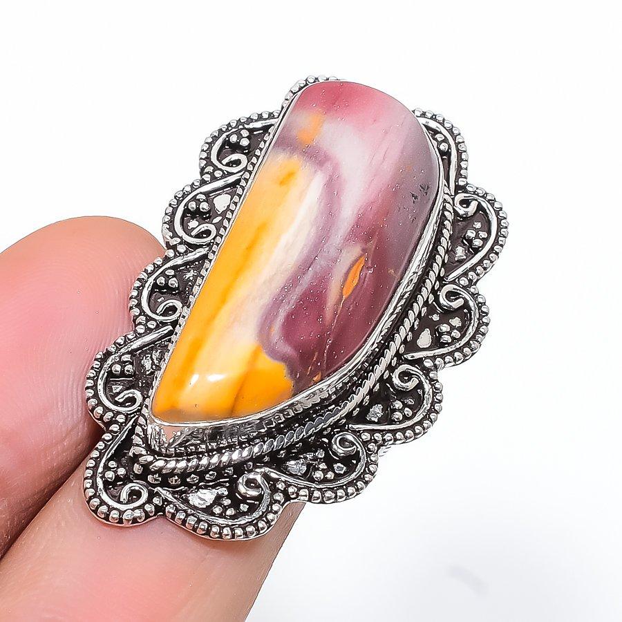

Natural Mookaite Gemstone Handmade 925 Sterling Silver Gift Ring Size 6.5 l0B85
