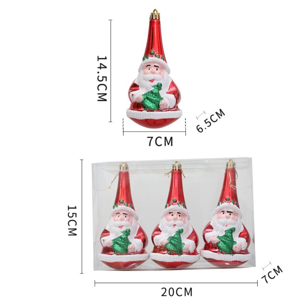 Santa Claus Christmas Tree Ornament Plastic DIY Crafts Painted Christmas Gifts Boxes Pendant New Year Hanging Ornament