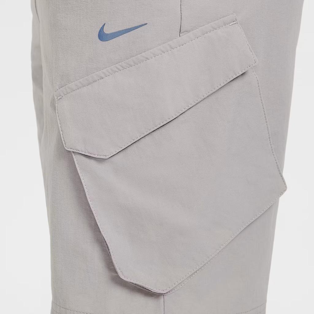 Nike Solid Color Elastic Waist Mid Rise Straight Leg Shorts Kids shorts Academy-Gray FZ4903-009