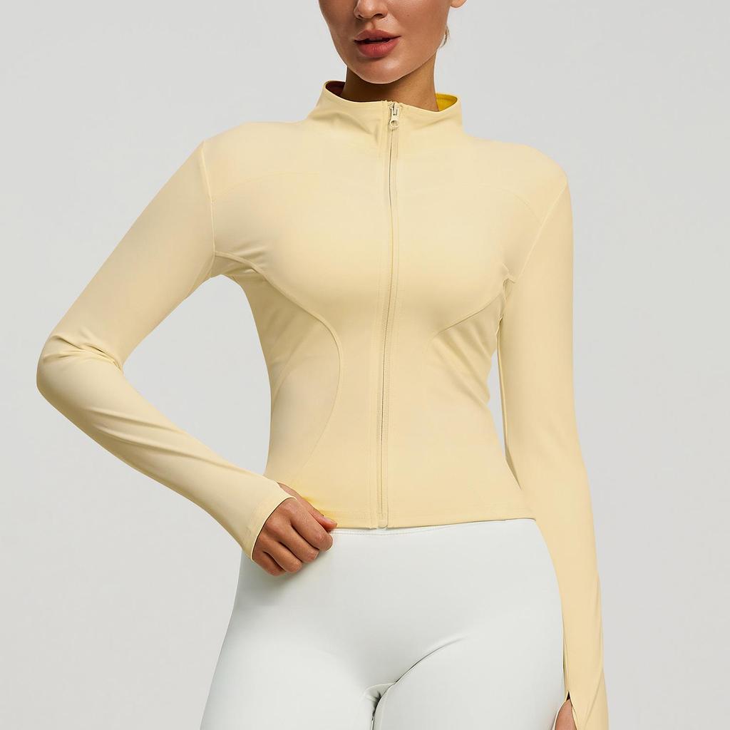 Women's Outdoor Yoga Jacket - Nude, Breathable, Tight-Fit, for Cross-Border Activities