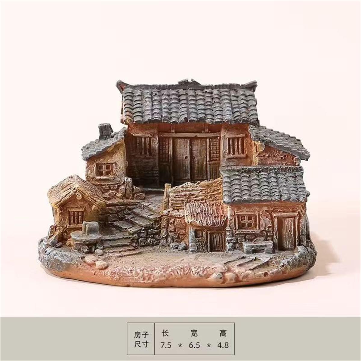 

Мини-дом в стиле ретро, двор, пейзаж с бонсай, декоративные украшения для гостиной, офисного стола, аквариума, чайного стола