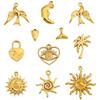 5pcs Stainless Steel Gold Moon Sun Smile Charms Coconut Tree Bird Eye Heart Pendant for DIY Necklace Jewelry Making Accessorie 1
