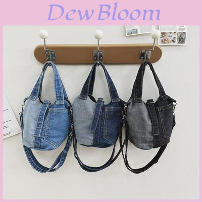 Denim Casual Bucket Bag With Breathable Fabric For Unisex Daily Use