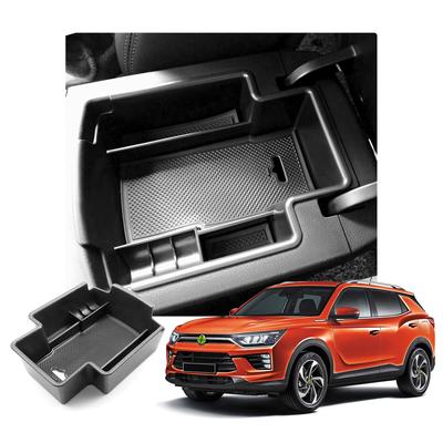 LFOTPP Car Central Storage Box for Korando 2022 Non-slip Rubber Armrest Storage Box Auto Interior