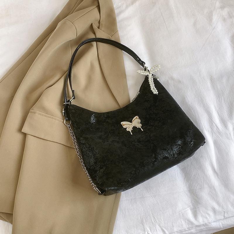 

Сумка-тоут женская 2024 новый большой вместительный рюкзак для поездок на работу летний красивый цепной рюкзак через плечо повседневный рюкзак Without pendant чёрный